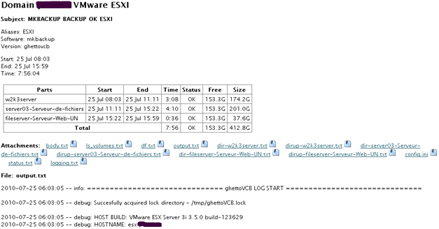 mksbackup ghettovcb report